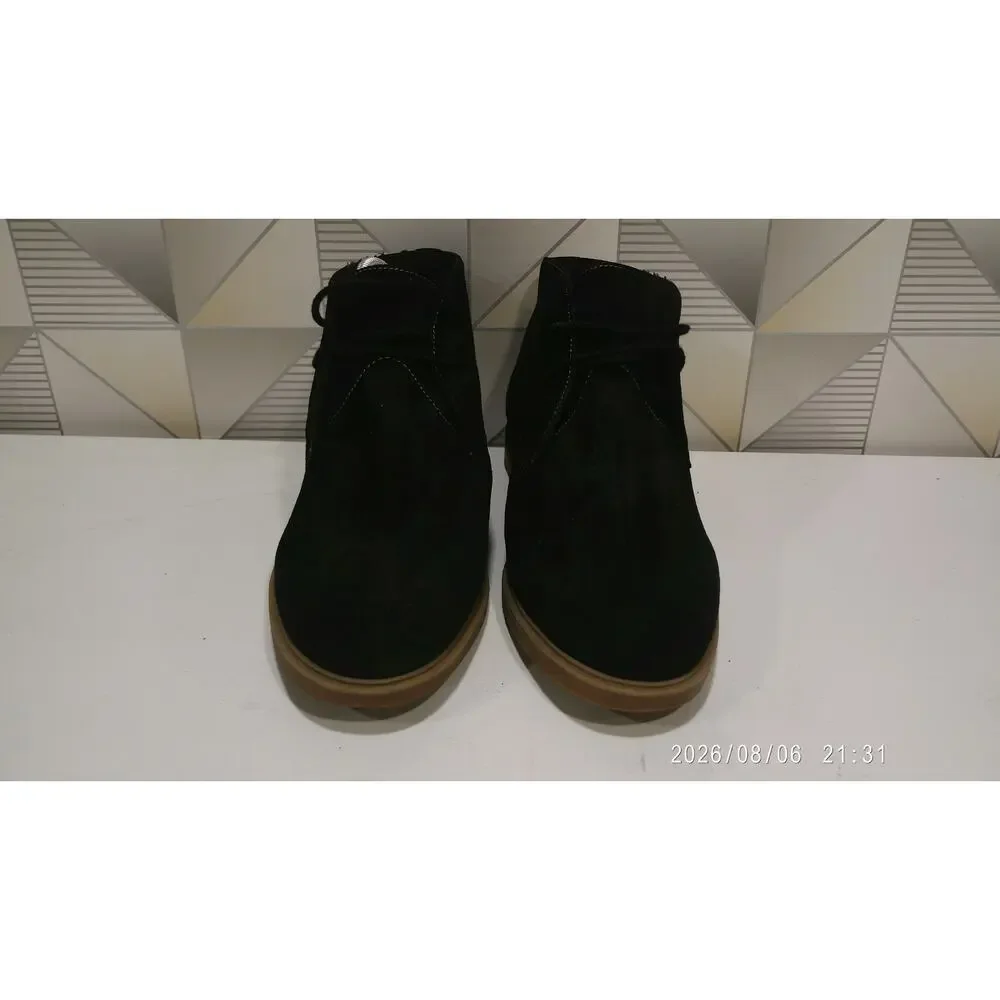 Hush Puppies Men’s Chukka Boots Black Suede Size 9.5 Wide Lace Up Desert Shoes